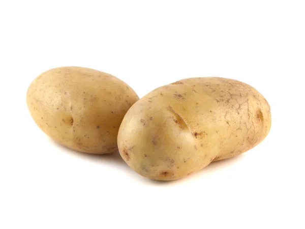 Nové dvě brambory izolovaných na bílém pozadí — Stock fotografie
