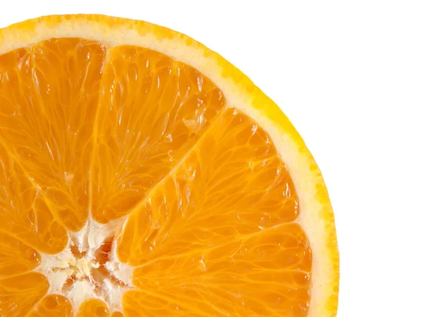 Scheibe reife Orange isoliert auf weißem Hintergrund — Stockfoto