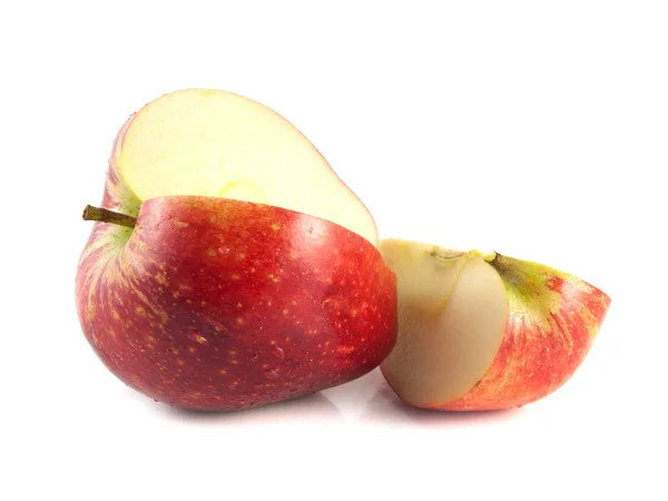 Isolated sliced red apple with slice on a white — Stock Photo, Image