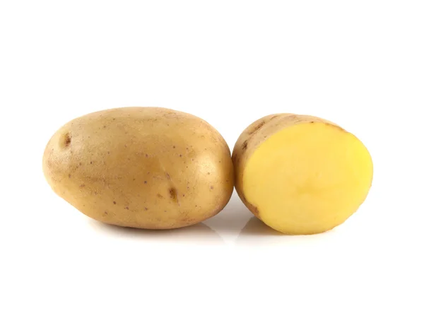 New potato with sliced half isolated on white — Stock Photo, Image