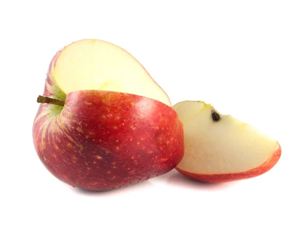 Isolated sliced red apple with slice on a white — Stock Photo, Image