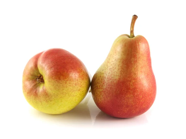 Two ripe red pears on white background. Isolated. — Stock Photo, Image