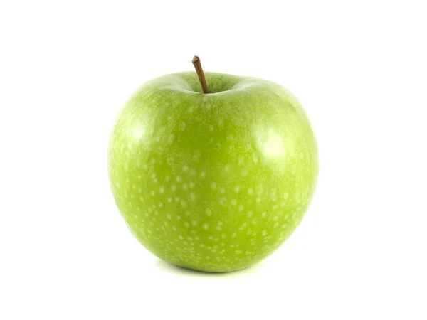 Geïsoleerde groene appel op witte achtergrond — Stockfoto