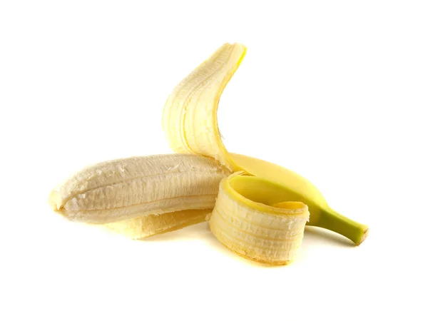 Megnyitott banán elszigetelt fehér background — Stock Fotó