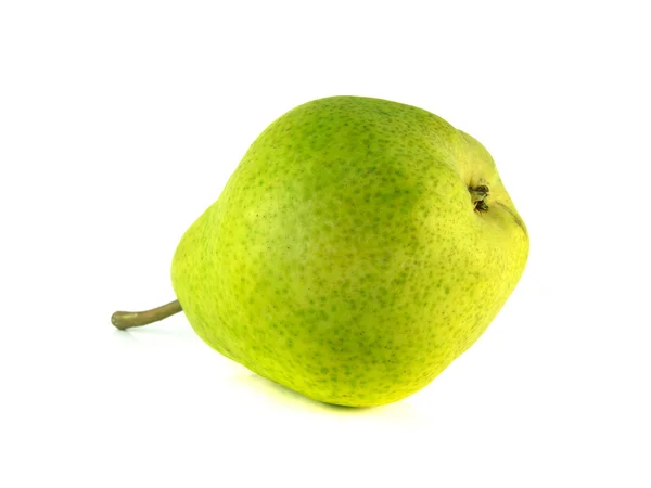 Ripe green pear on white background. — Stock Photo, Image