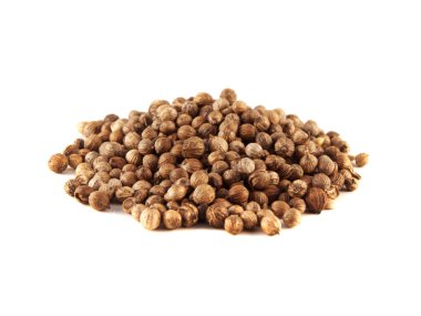Heap Coriander Seeds isolated on white background clipart