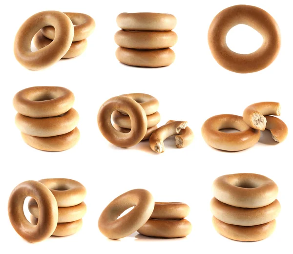 Bagels collection isolated on white background. — Stock Photo, Image