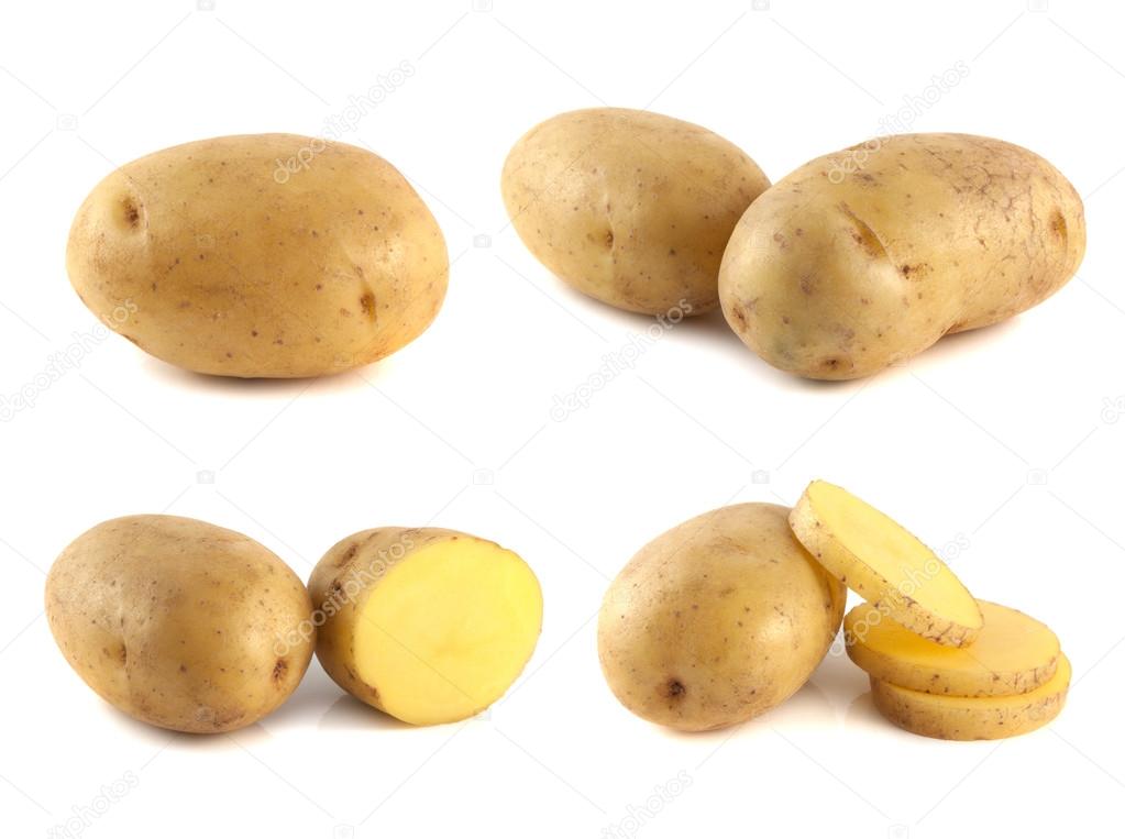 New potato collection isolated on white background