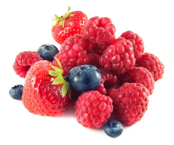 Strawberries, blueberries, raspberries. Isolated. — Stock Photo, Image