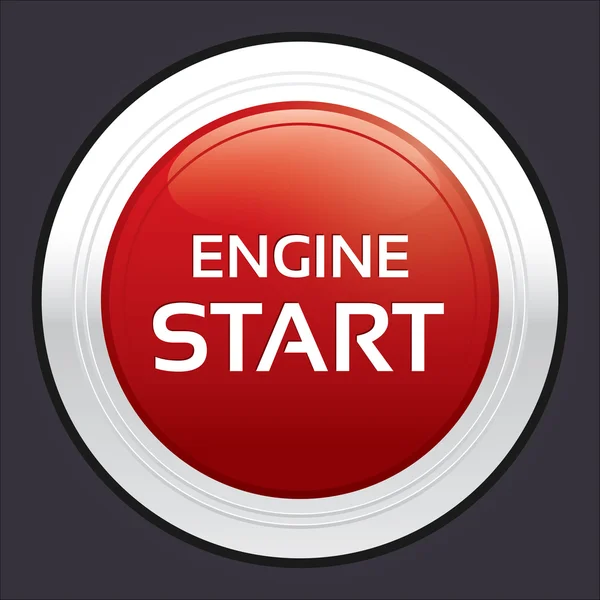Κινητήρα κουμπί έναρξης. κόκκινο γύρο αυτοκόλλητο. — Διανυσματικό Αρχείο