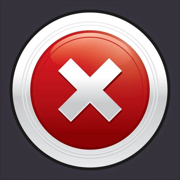 No button. Cancel icon. Vector red round sticker. — Stock Vector