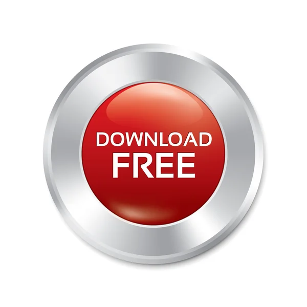 Download free button. Vector red round sticker. — Stok Vektör