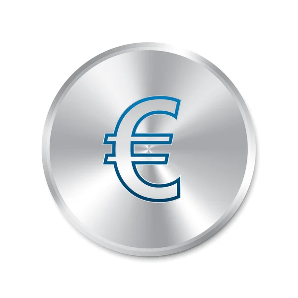 Zilver euroteken. geïsoleerde valuta pictogram. — Stockvector