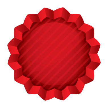 Price tag template. Vector red round star sticker