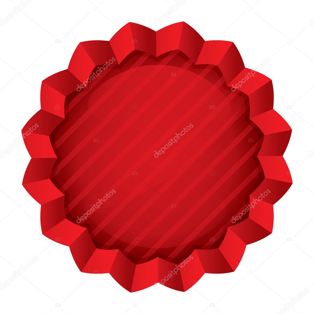 Price tag template. Vector red round star sticker