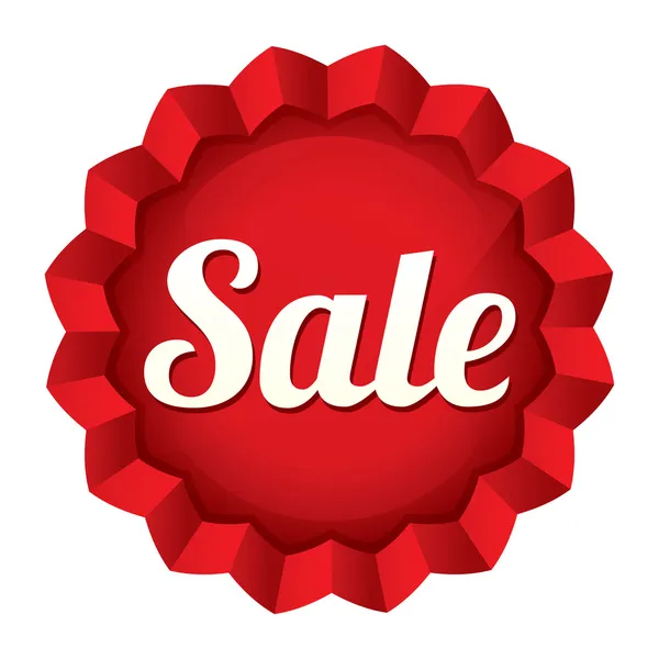 Sale tag. Red round star sticker. — Stock Photo, Image