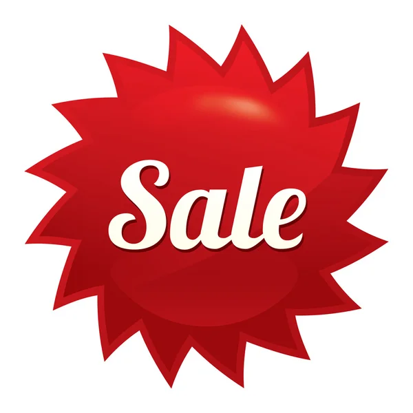 Sale twist tag. Red round star sticker. — Stock Photo, Image