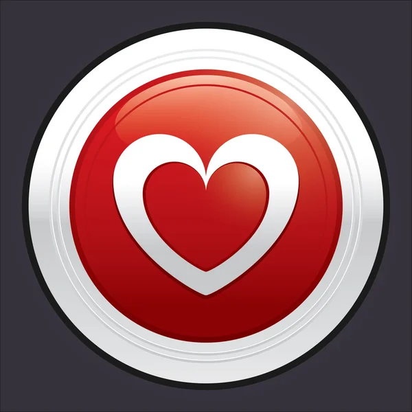 Botón cardíaco. Pegatina roja redonda de amor . — Foto de Stock