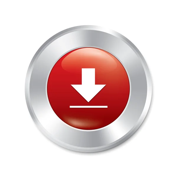 Кнопка загрузки Красная круглая наклейка . — стоковое фото
