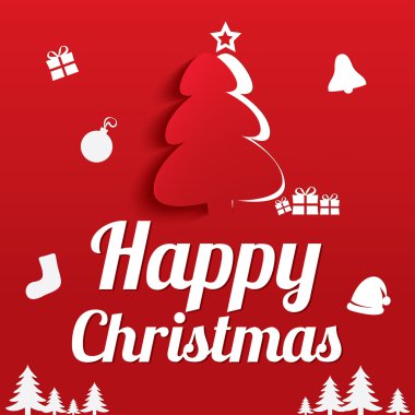Noel tebrik kartı. Noel ağacı.