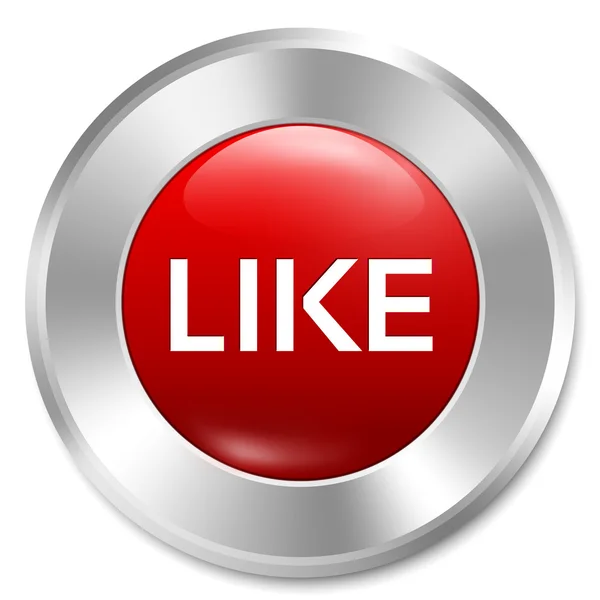 Like button. Rate icon. Red round sticker. — Stock Photo, Image