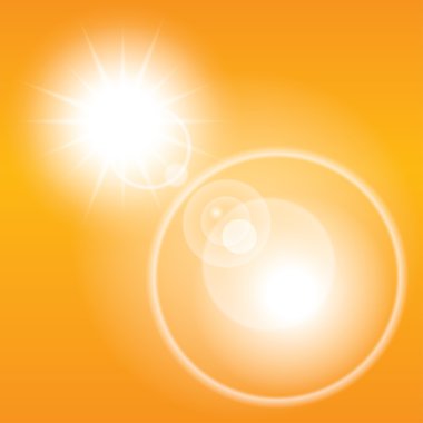 yaz güneşi lens flare arka plan. turuncu gökyüzü.