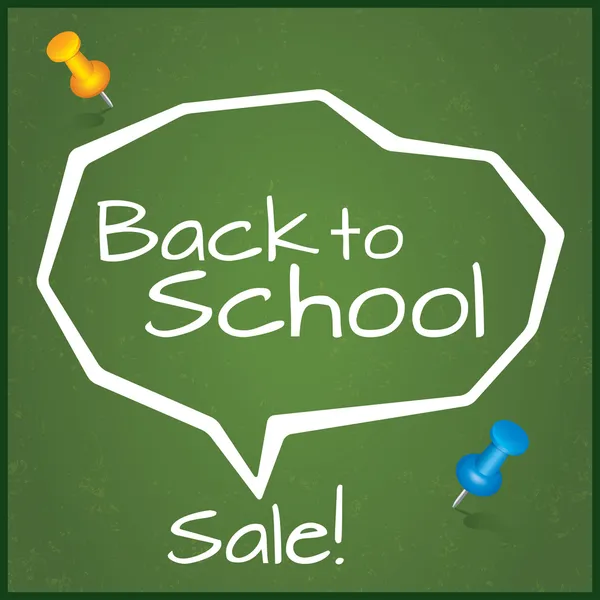 Torniamo alla vendita a scuola. Bolla di discorso . — Foto Stock