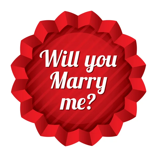 Bruiloft ster. wil je met me trouwen sticker. — Stockfoto