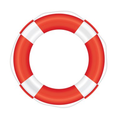 Lifebuoy kırmızı çizgileri ve ip (kurtuluş).