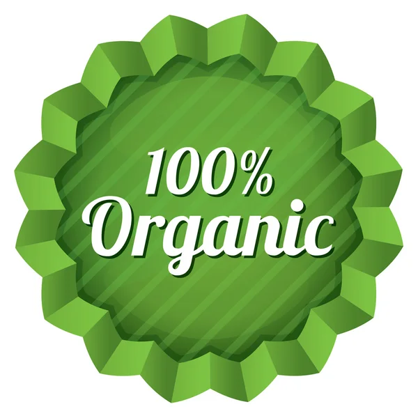 Organic food label, tag. Ecological green sticker. — Stock Vector