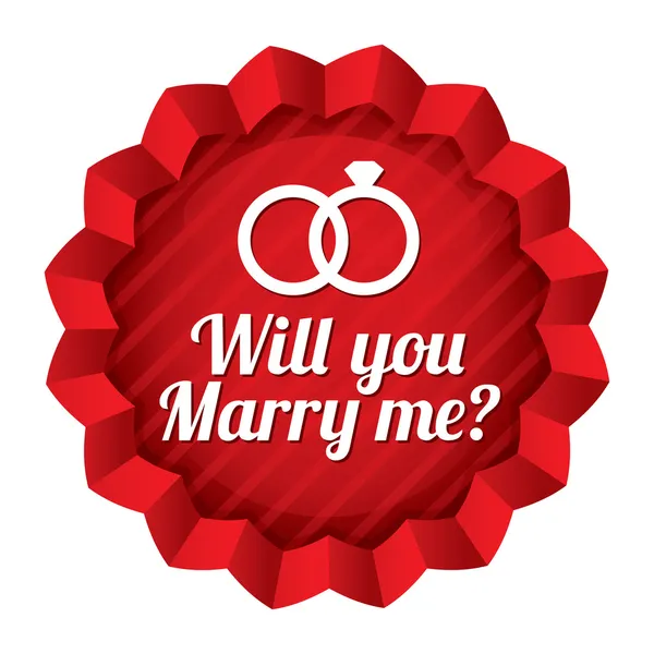 Αστέρι του γάμου. θα με παντρευτείς αυτοκόλλητο. — Διανυσματικό Αρχείο