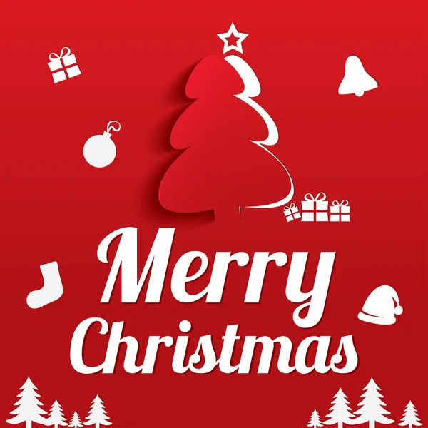 Veselé vánoční přání. Vánoční strom. — Stockový vektor