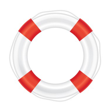 Lifebuoy kırmızı çizgileri ve ip (kurtuluş)