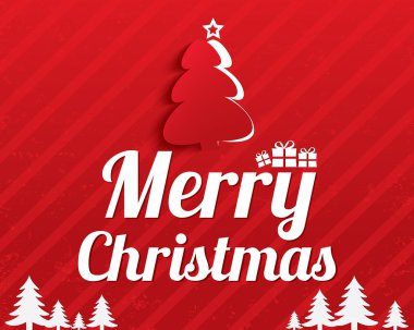 neşeli Noel tebrik kartı. Noel ağacı.