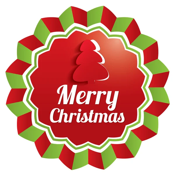 Merry Christmas Greeting sticker. Christmas label — Stock Photo, Image