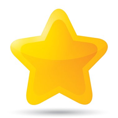 altın yıldız simgesi beyaz arka plan üzerinde Rating için.