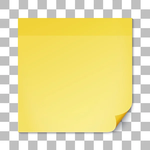 Nota de palo amarillo sobre fondo de textura transparente — Vector de stock