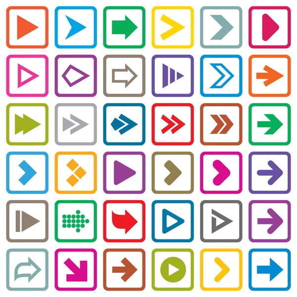 Arrow sign icon set. Botones de Internet en blanco — Archivo Imágenes Vectoriales