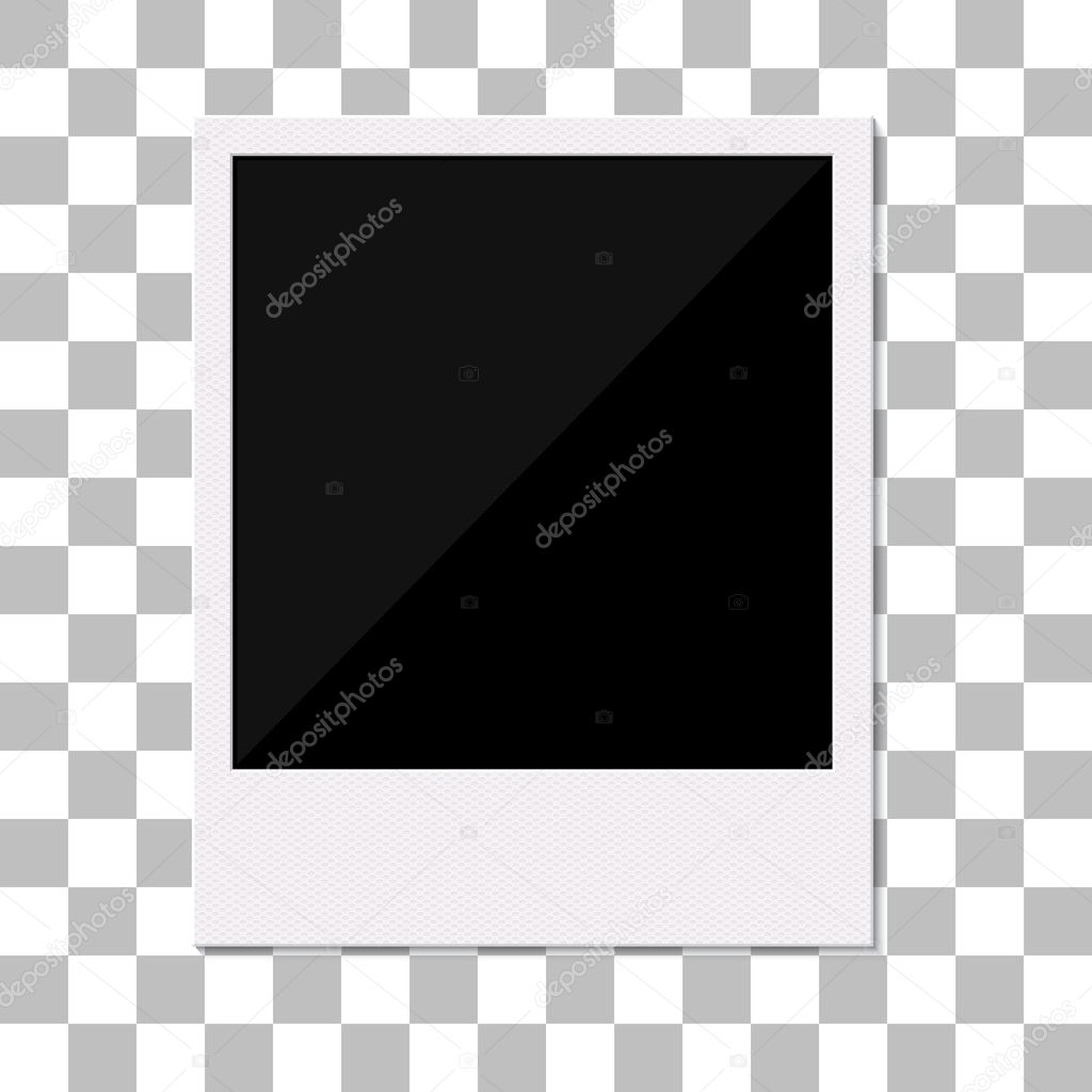 Blank retro polaroid photo frame.