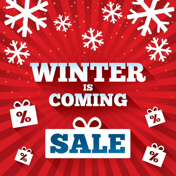 L'inverno sta arrivando sfondo vendita . — Vettoriale Stock