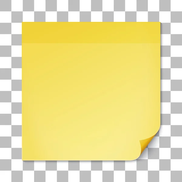 Yellow stick note on transparent texture backdrop — Stock Photo, Image