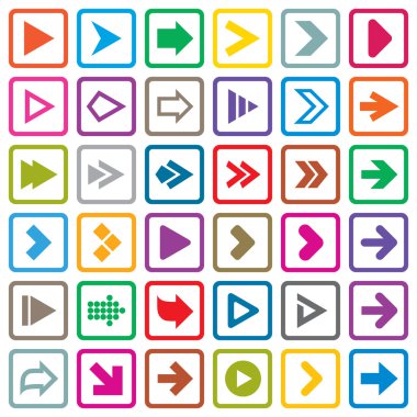 Ok işareti Icon set. Internet düğmeleri beyaz