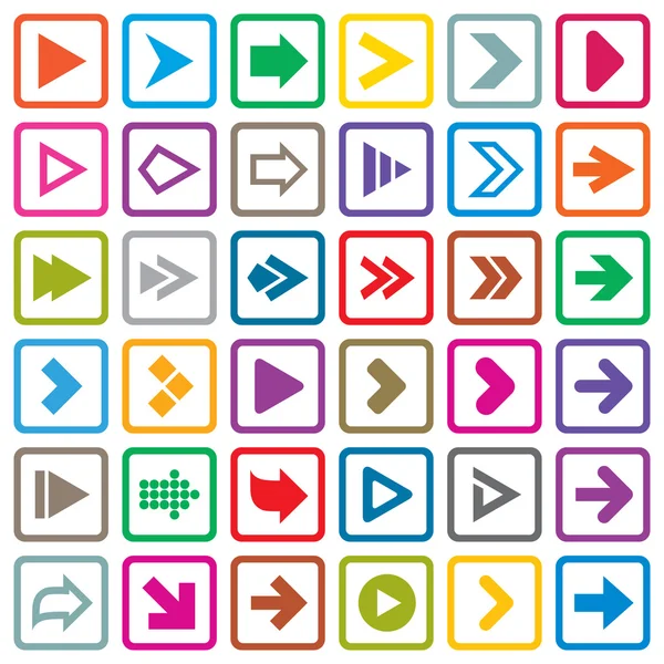 Arrow sign icon set. Internet buttons on white — Stock Photo, Image