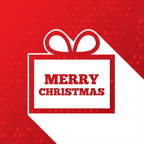 Christmas greetings card. Christmas paper gift box — Stock Vector