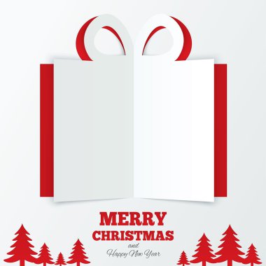 Noel hediye kutusu gazeteyi kesmiş. Noel ağacı.