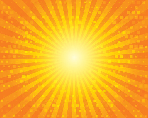 Солнечный всплеск с квадратиками. Оранжевое небо
.