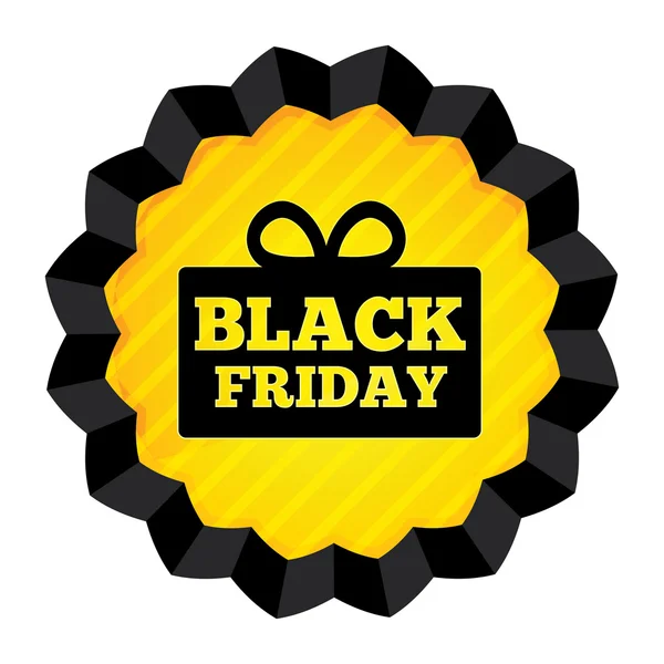 Etiqueta Black Friday Sale con caja de regalo en blanco . — Archivo Imágenes Vectoriales