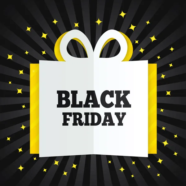 siyah Cuma satış kutusu gazeteyi kesmiş. sarı yıldız.