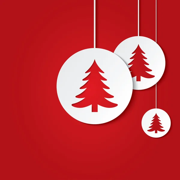 Bolas de Natal com árvores de Natal . — Vetor de Stock