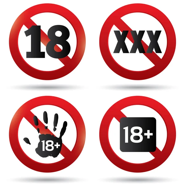 Adults only content button. XXX sticker. — Stock Photo, Image